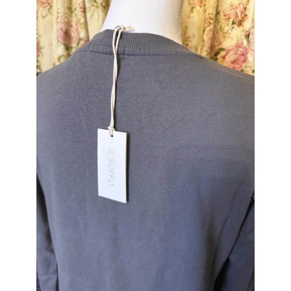 Z Supply Grey Women's Long Sleeve Maxi Dress with Shoulder Ruffles Large - Picture 3 of 5